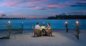 Dîner romantique sur la plage